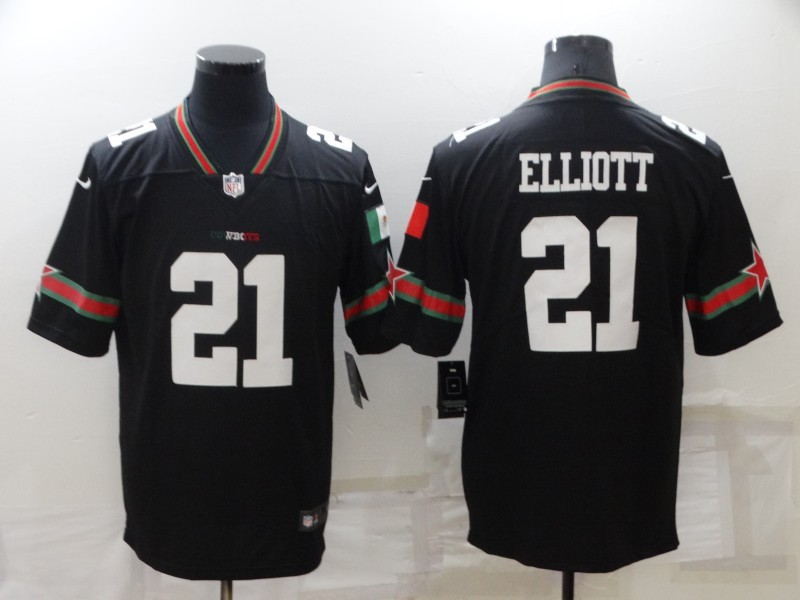 Men's Dallas Cowboys #21 Ezekiel Elliott Black Mexico Stitched Jersey Men's Dallas Cowboys #21 Ezekiel Elliott Black Mexico Stitched Jersey